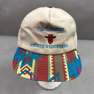 Vintage Stockyards Hat Cap Mens Snapback Brown Aztec Native Cattlemans 4 State  | eBay | eBay US