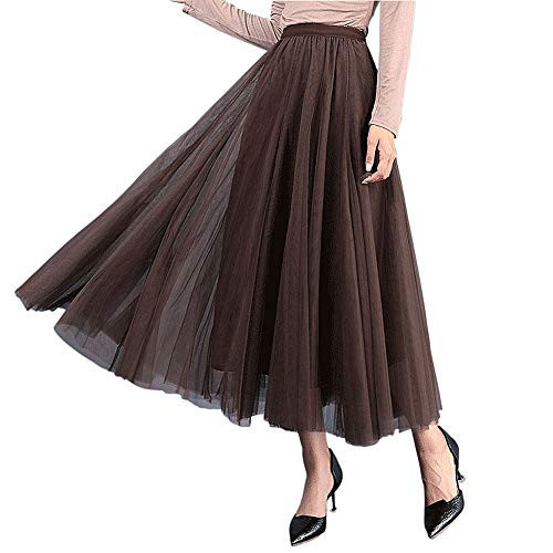 Carolilly Tutu Tulle Skirt, Women's Maxi Skirt, Petticoat, A-Line Skirt, Women's Ballet Skirt, High Waist Underskirt for Women, Coffee, One Size | Amazon (UK)