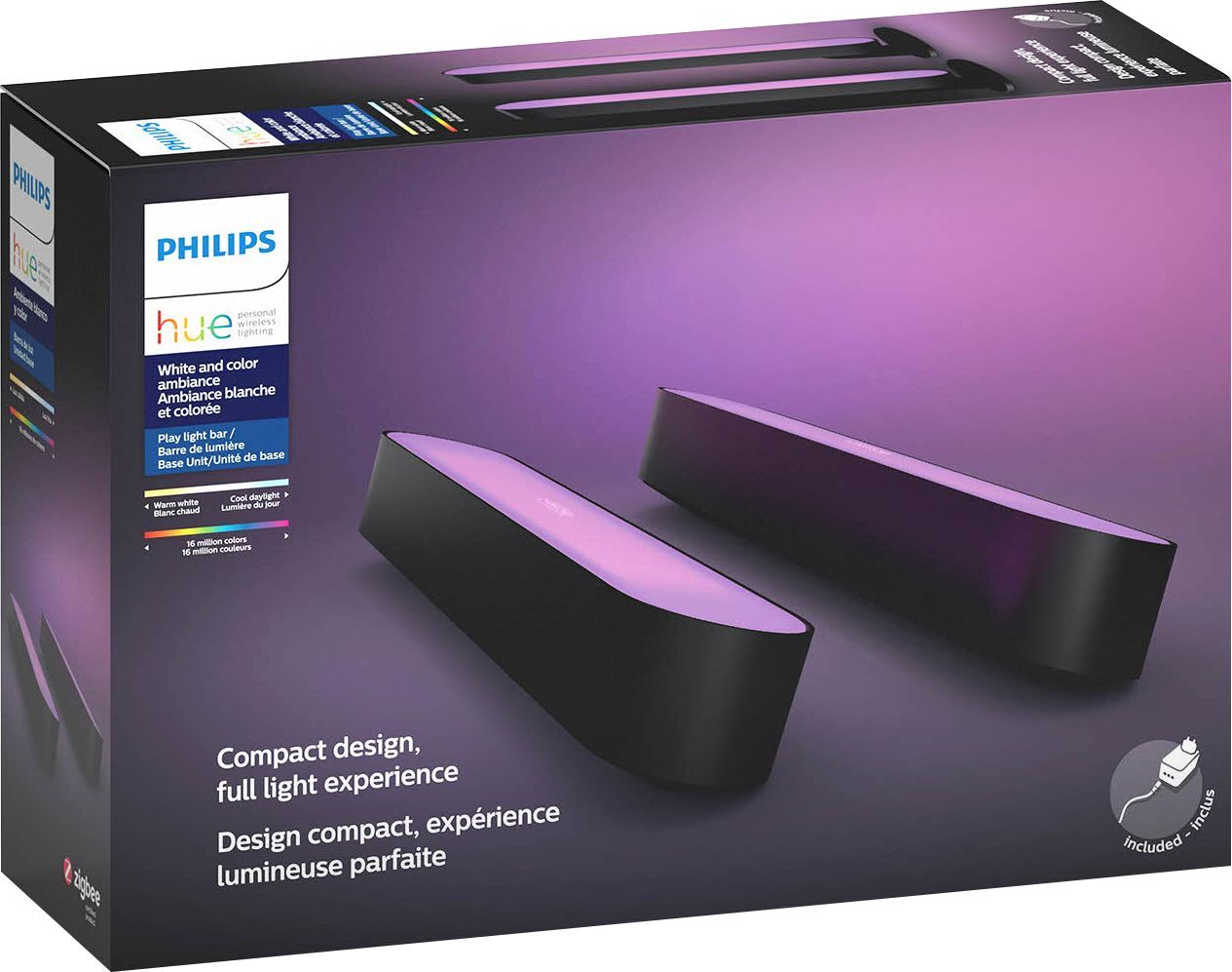 Philips Geek Squad Certified Refurbished Hue Play White & Color Ambiance Smart LED Bar Light (2-P... | Best Buy U.S.