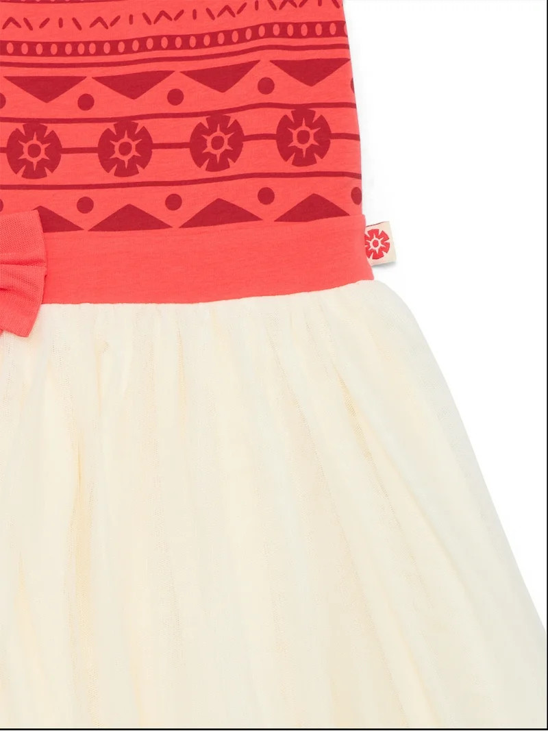 Disney Princess Girls Moana Cosplay Dress with Short Puff Sleeves, Sizes 4-12 | Walmart (US)