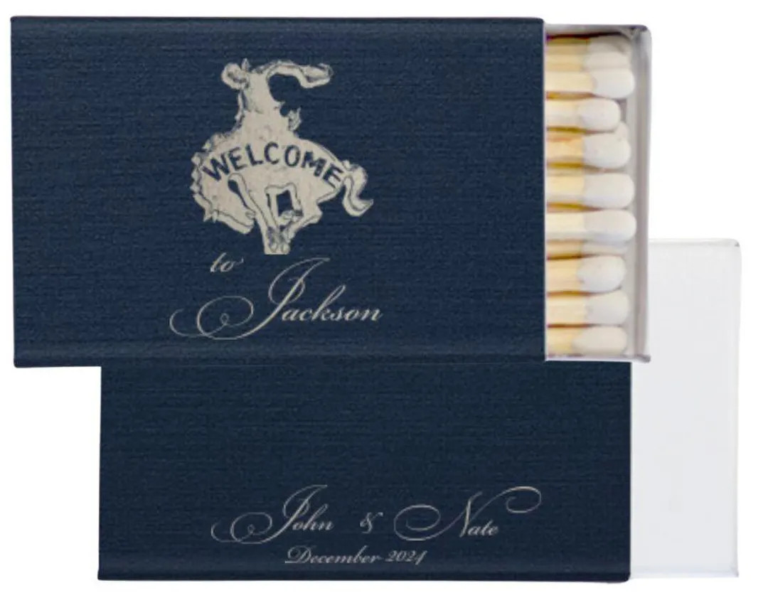 Custom Matchbook Jackson Hole Western Cowboy, Cowboy Bar, Wedding Favor, Wedding Matches, Wedding... | Etsy (US)