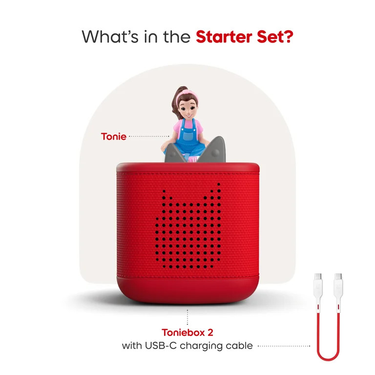 tonies Toniebox 2 Audio Player Bundle for Kids 1+ with Ms. Rachel - Sunset Red | Walmart (US)