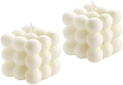 2PCS Bubble Candle Vanilla Scented Aesthetic Cube Bubble Candles, Soy Wax Cool Shaped Candles, Ho... | Amazon (US)