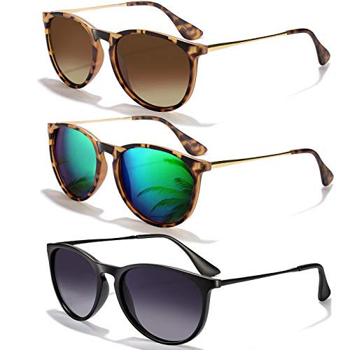 CHBP Sunglasses Womens Men Polarized UV Protection Trendy Vintage Retro Round Mirrored Lens Sunglasses For Women | Amazon (US)