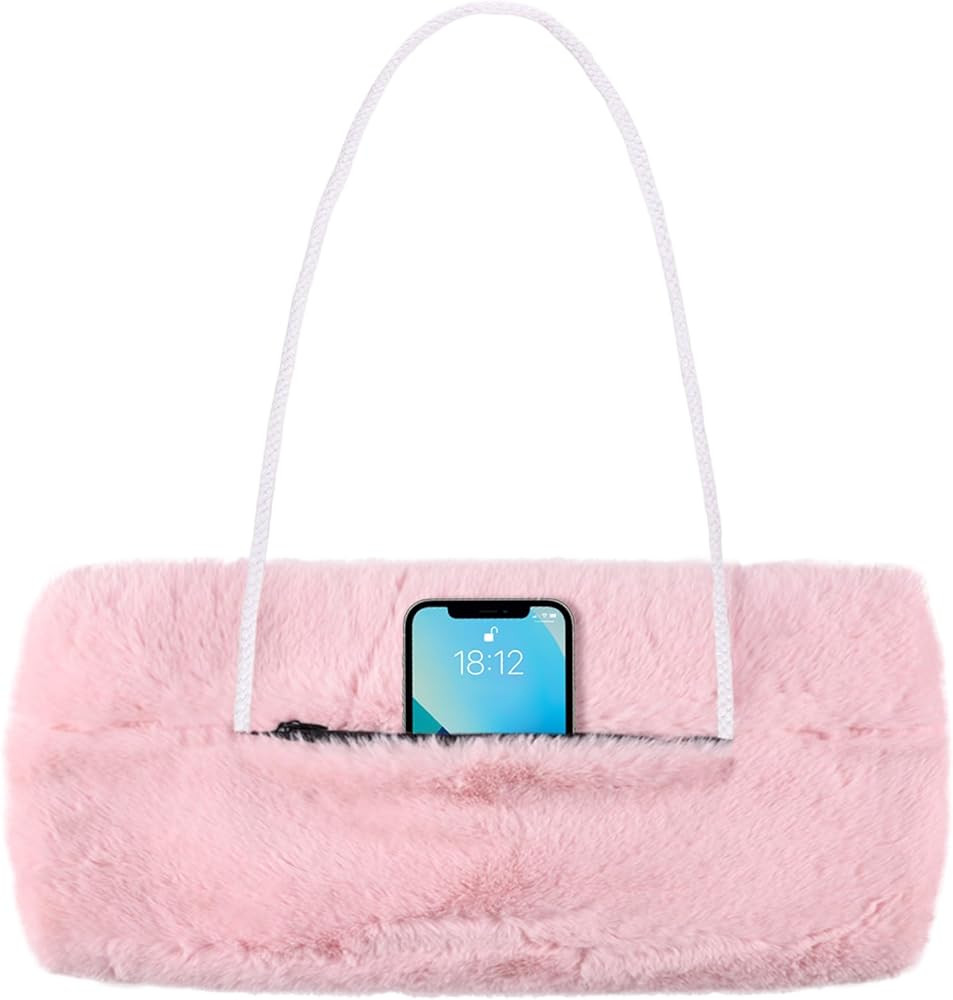 Winmany Faux Fur Hand Muffs Women Winter Soft Plush Hand Warmer Pouch with Outside Pocket for Pho... | Amazon (US)