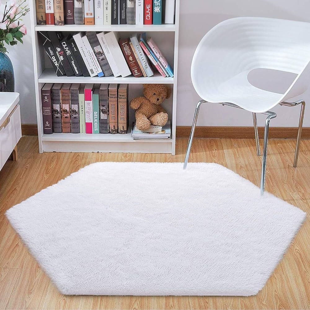junovo Ultra Soft Rug for Nursery Children Room Baby Room Home Decor Dormitory Hexagon Carpet for... | Amazon (US)