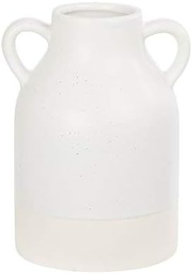 Truu Design Farmhouse Modern Ceramic, 4 x 6 inches, White Vase with Handles | Amazon (US)