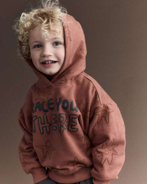 Toddler 'Race You There' Fleece Hoodie - Rust | Carter's Inc