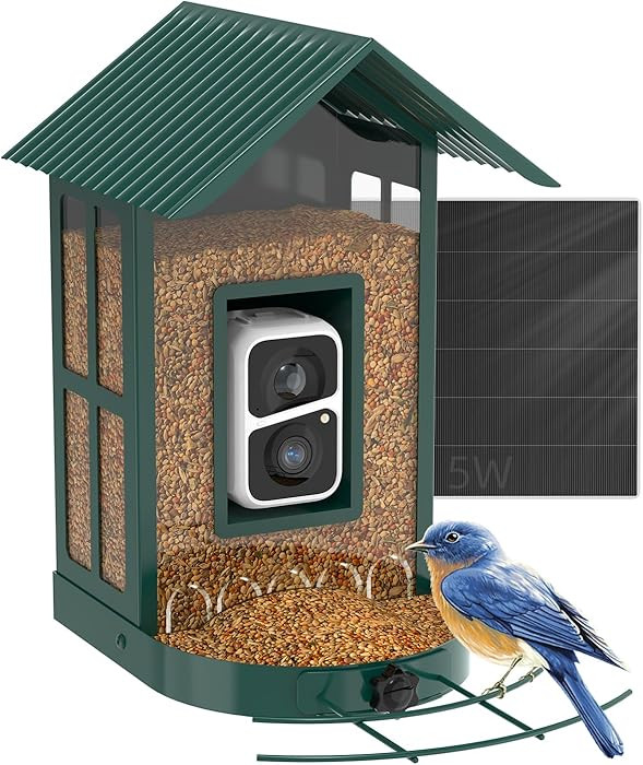 Soliom- Bird Feeder with Camera, 5W Solar Powered, AI Identify Species, Smart Wild Bird Watching,... | Amazon (US)