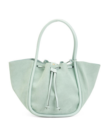 Made In Italy Suede Tote With Tube Handles | TJ Maxx