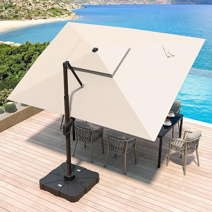 JZAC & QZYD 10 X 13 FT Cantilever Patio Umbrella Outdoor Rectangle Offset Large Double Top Heavy ... | Amazon (US)