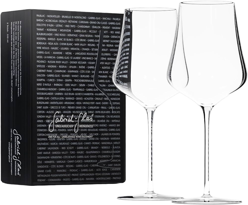 Gabriel-Glas StandArt Crystal Wine Glasses, Set of 2 with Gift Box - Premium, Universal Wine Glas... | Amazon (US)