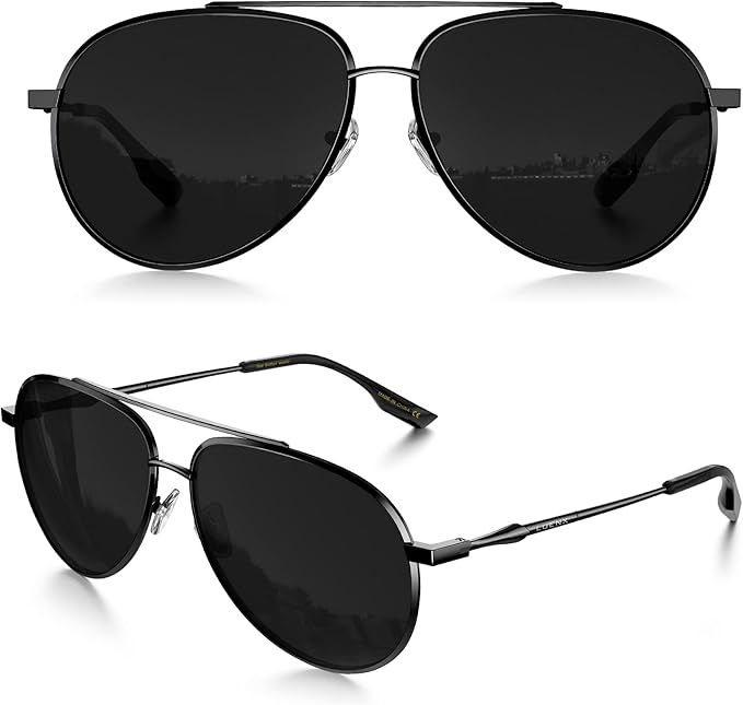 LUENX Aviator Sunglasses for Women Men Polarized Lens Trendy Sun Glasses - UV 400 Protection 60MM... | Amazon (US)