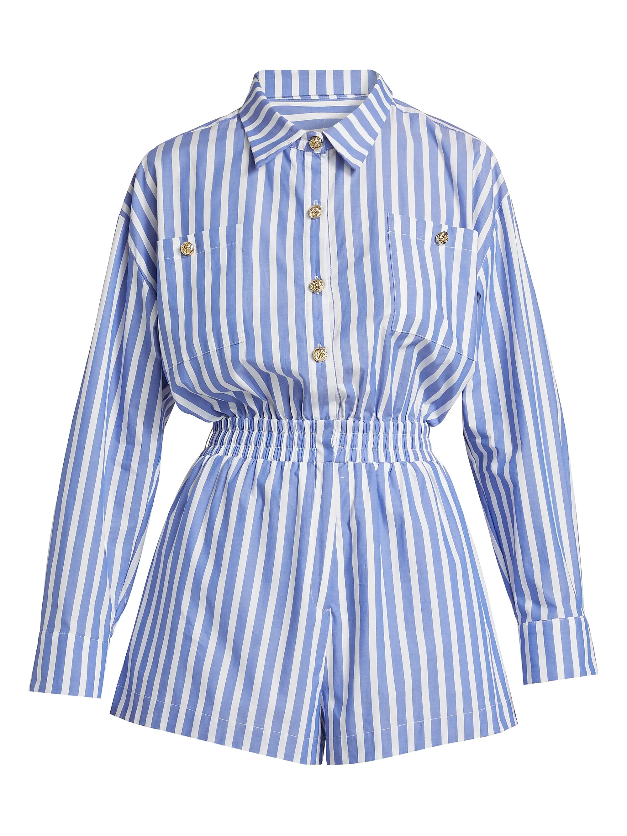 Generation LoveYera Striped Cotton Poplin Romper | Saks Fifth Avenue