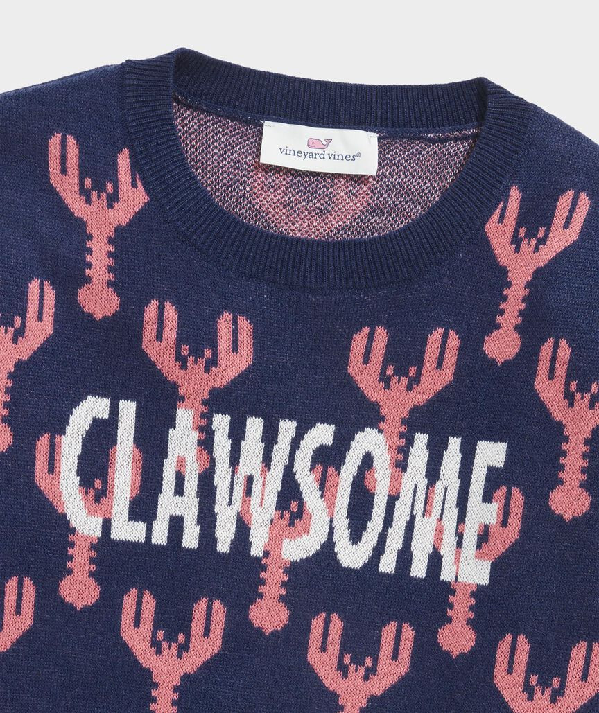 Girls' Lobster Intarsia Crewneck Sweater | vineyard vines