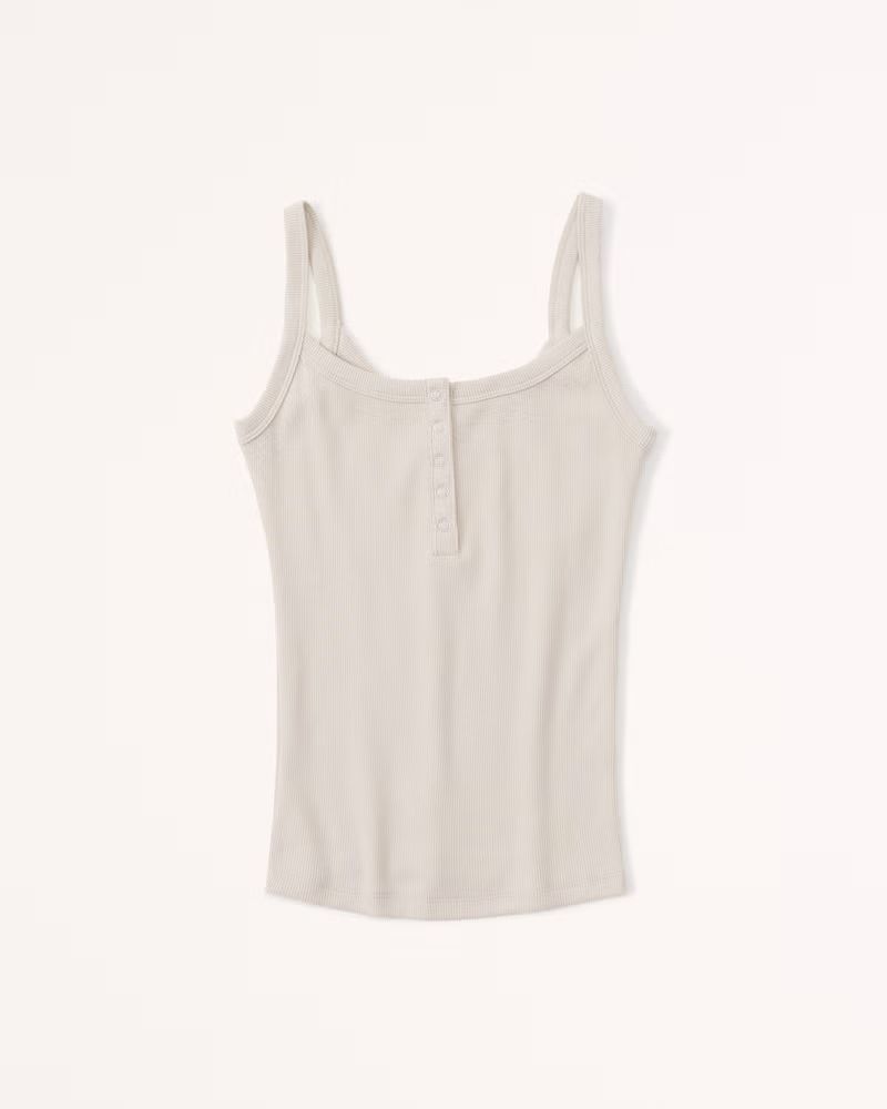 Essential Rib Tuckable Henley Tank | Abercrombie & Fitch (US)