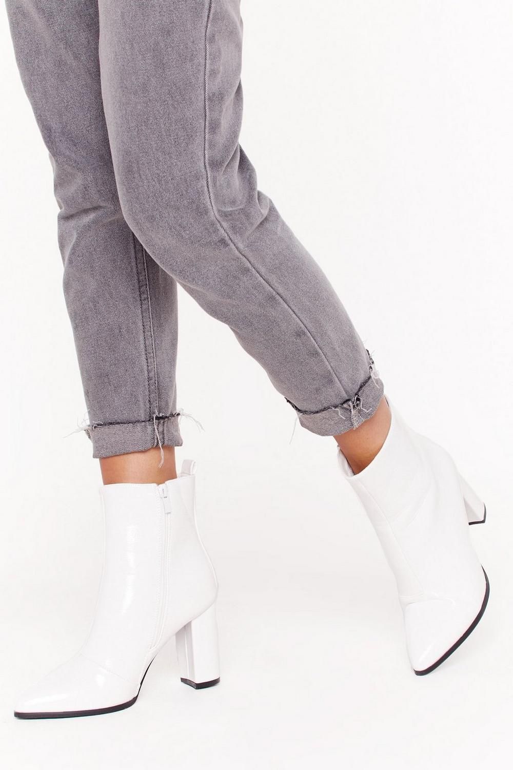 No Point to Prove Patent Faux Leather Boots | NastyGal (UK, IE)