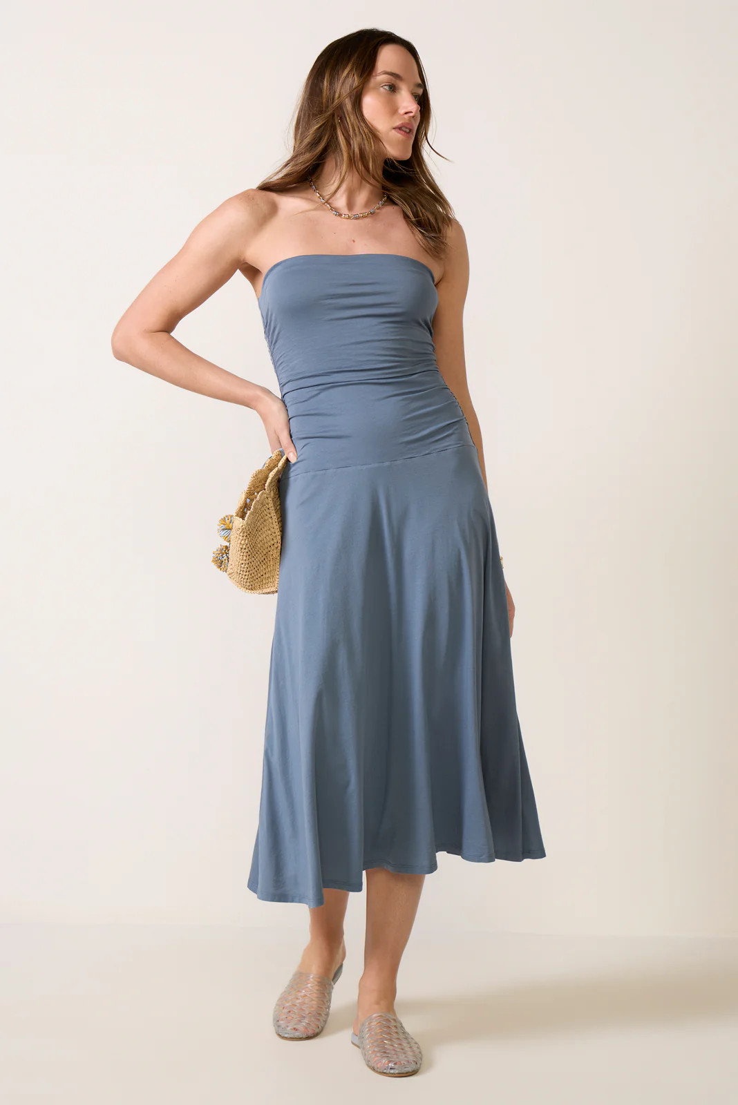 Lainey Knit Strapless Midi Dress | Evereve