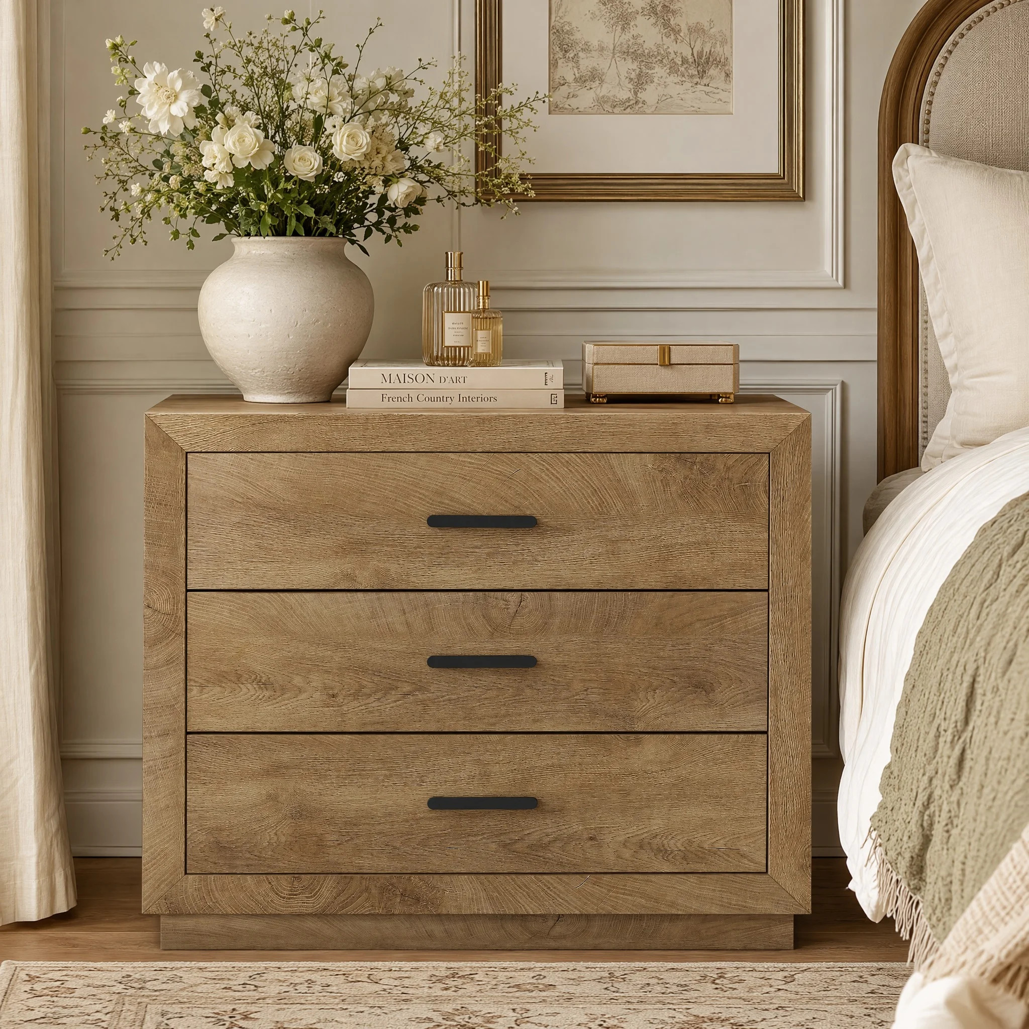 Extra Large Nightstand with 3 Drawers | Wayfair North America