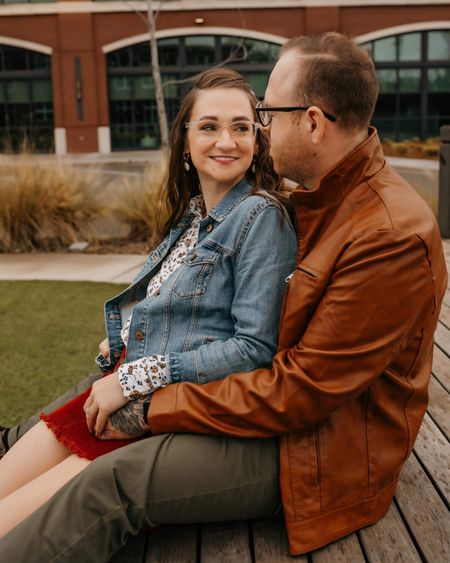Fall family photos couple// engagement photos // denim jacket, leather jacket 

#LTKSeasonal