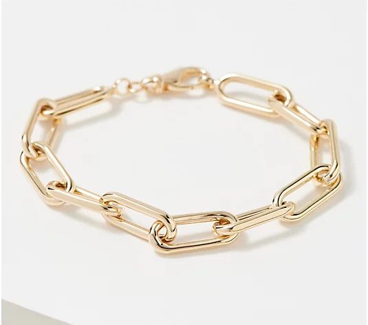 Sterling Silver Paperclip Chain Bracelet 9.1-10.8g, By Silver Style - QVC.com | QVC