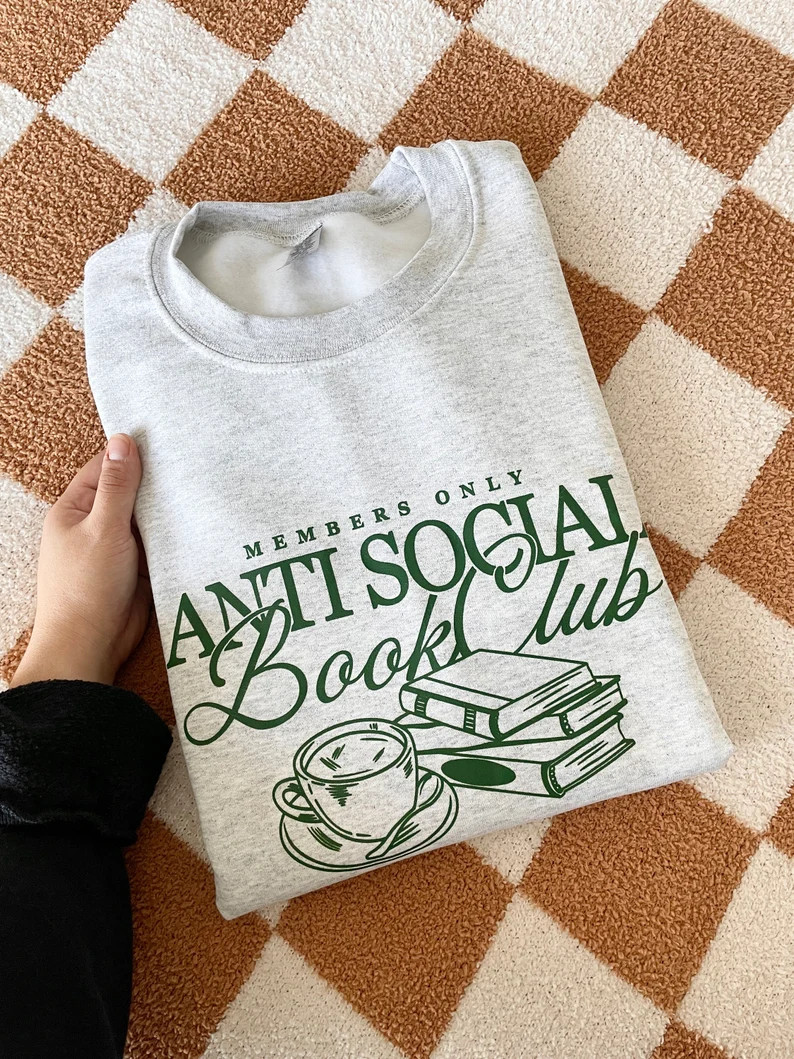 Unisex- Anti Social Book Club Crewneck | Bookish Sweatshirt | Bookworm | Booktok | The Story of U... | Etsy (US)