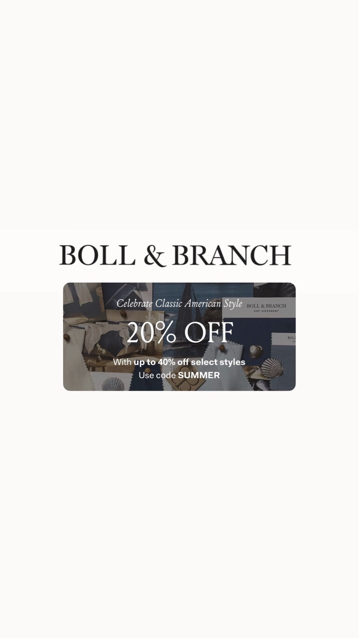 Boll & Branch 4th of July Sale //