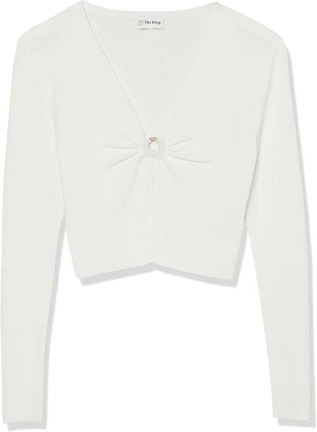 The Drop Women's Titus Open Front Cropped Sweater with Ring Detail | Amazon (US)