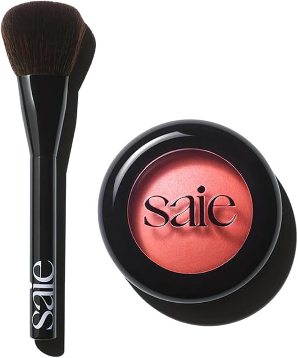 Saie Blush & Brush Duo - SuperSuede Baked Blush in Stella (.01 oz) & Powder Blush Brush - Talc-Fr... | Amazon (US)