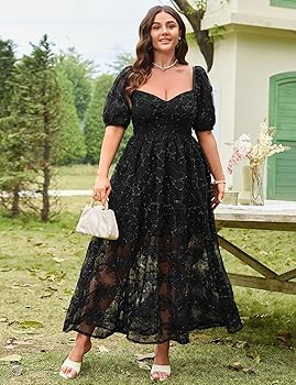 Women's Cocktail Formal Guest Dresse 3D Lace Sweetheart Neckline A Line Maxi Dresses | Amazon (US)