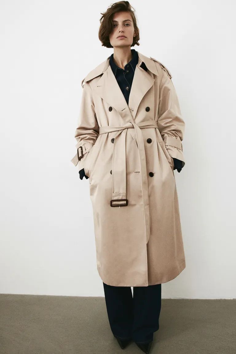 Double-breasted trench coat - Beige - Ladies | H&M GB | H&M (UK, MY, IN, SG, PH, TW, HK)