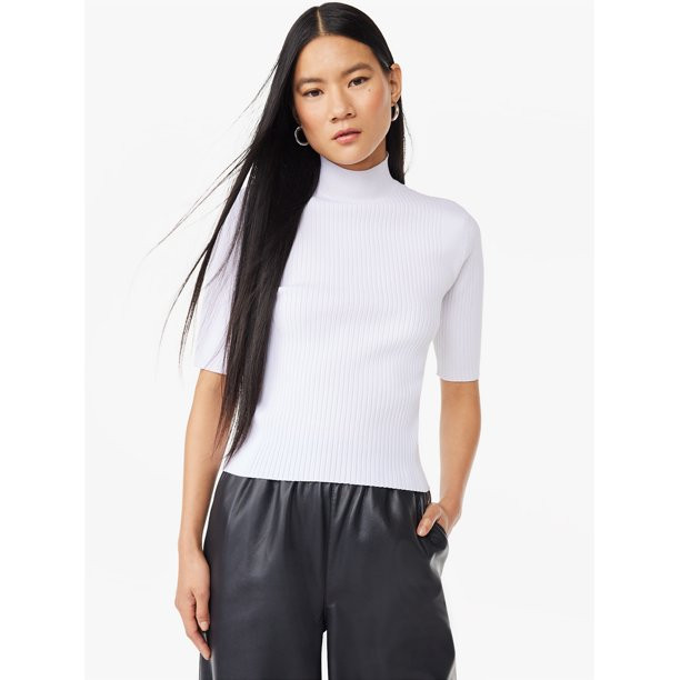 Scoop Women's Mock Neck Top, Sizes XS-2XL | Walmart (US)