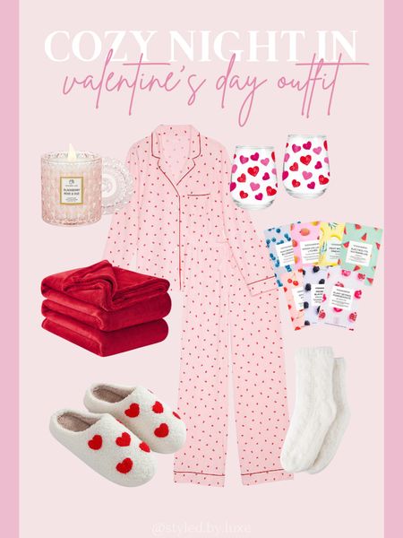 Cozy Valentine’s Day outfit!

Heart, pajamas, throw blanket, facemask, wine, glasses, candle, slippers, fuzzy socks  

#LTKstyletip #LTKSeasonal #LTKfindsunder50