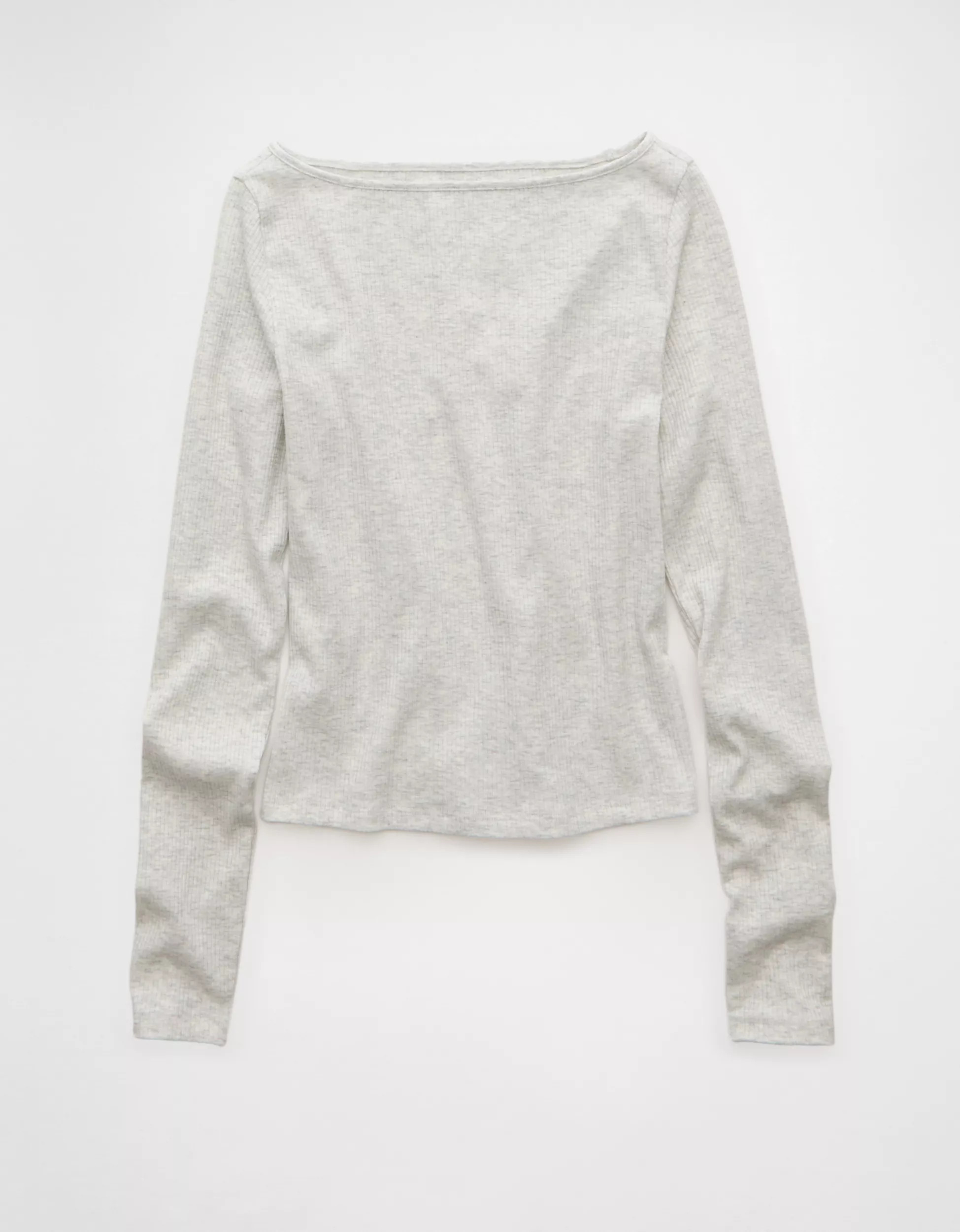 AE Long Sleeve Boatneck Baby Tee | American Eagle Outfitters (US & CA)