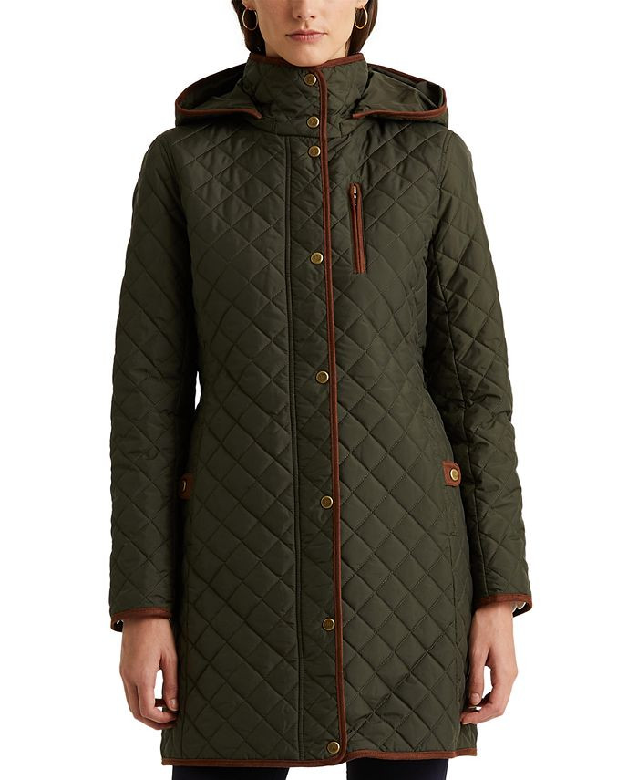 Lauren Ralph Lauren Women's Faux-Suede-Trim Quilted Coat, Created for Macy's & Reviews - Coats & ... | Macys (US)