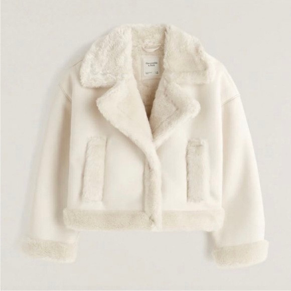 Oversized Short Sherpa-Lined Vegan Leather Coat | Poshmark