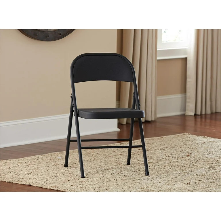 Mainstays Steel Folding Chair (4 Pack), Black - Walmart.com | Walmart (US)