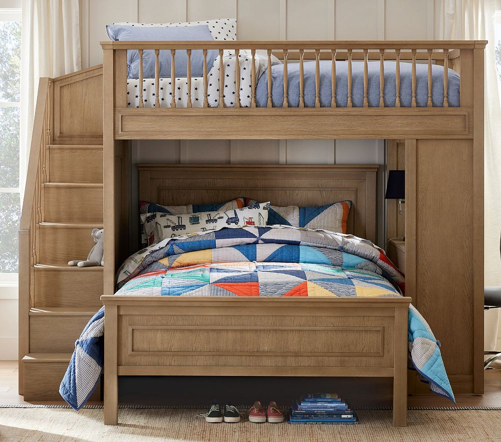 Fillmore Stair Loft Bed & Lower Bed Set | Pottery Barn Kids