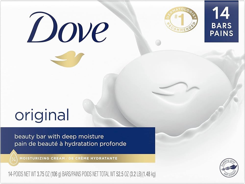 Dove Beauty Bar Cleanser for Gentle Soft Skin Care Original Made With 1/4 Moisturizing Cream 3.75... | Amazon (US)