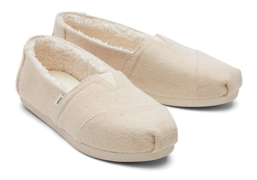 Alpargata Repreve Natural Slip On Espadrille Twill Faux Shearling Ortholite | TOMS | TOMS (US)