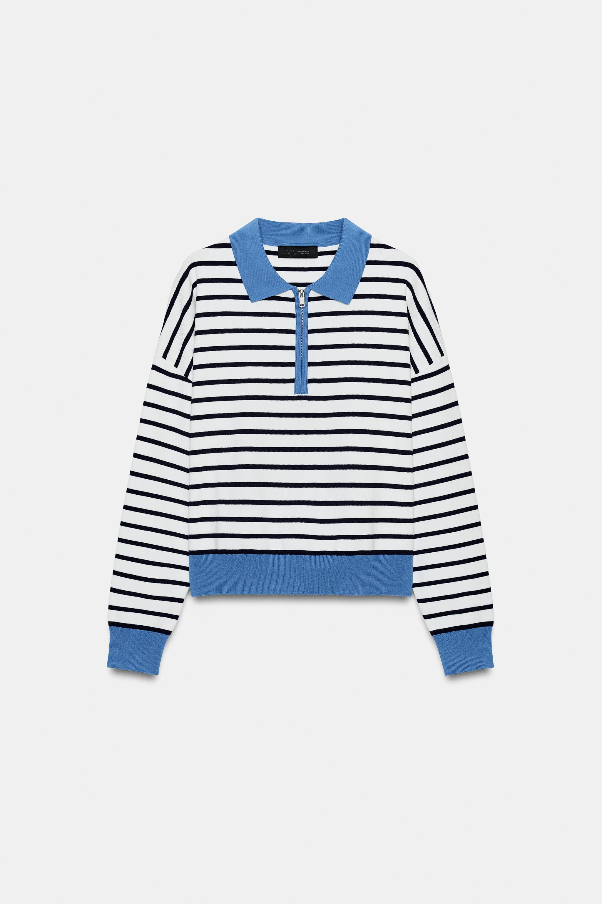 STRIPED KNIT POLO | Zara Canada