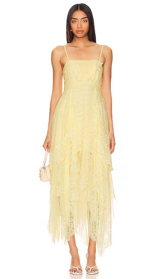 Sheer Bliss Maxi Dress In Anise Flower | Light Yellow Dress | Pale Yellow Dress | Revolve Clothing (Global)