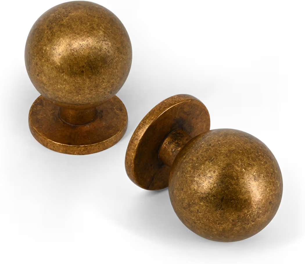 FILTA 10 Pack 1Inch(27mm) Diameter Round Solid Ball Antique Brass Cabinet Knobs Drawer Pulls Cabi... | Amazon (US)
