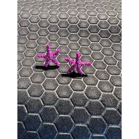 Star Fish Earrings With Hot Pink Crystals Made Of Sterling Silver | Etsy (US)