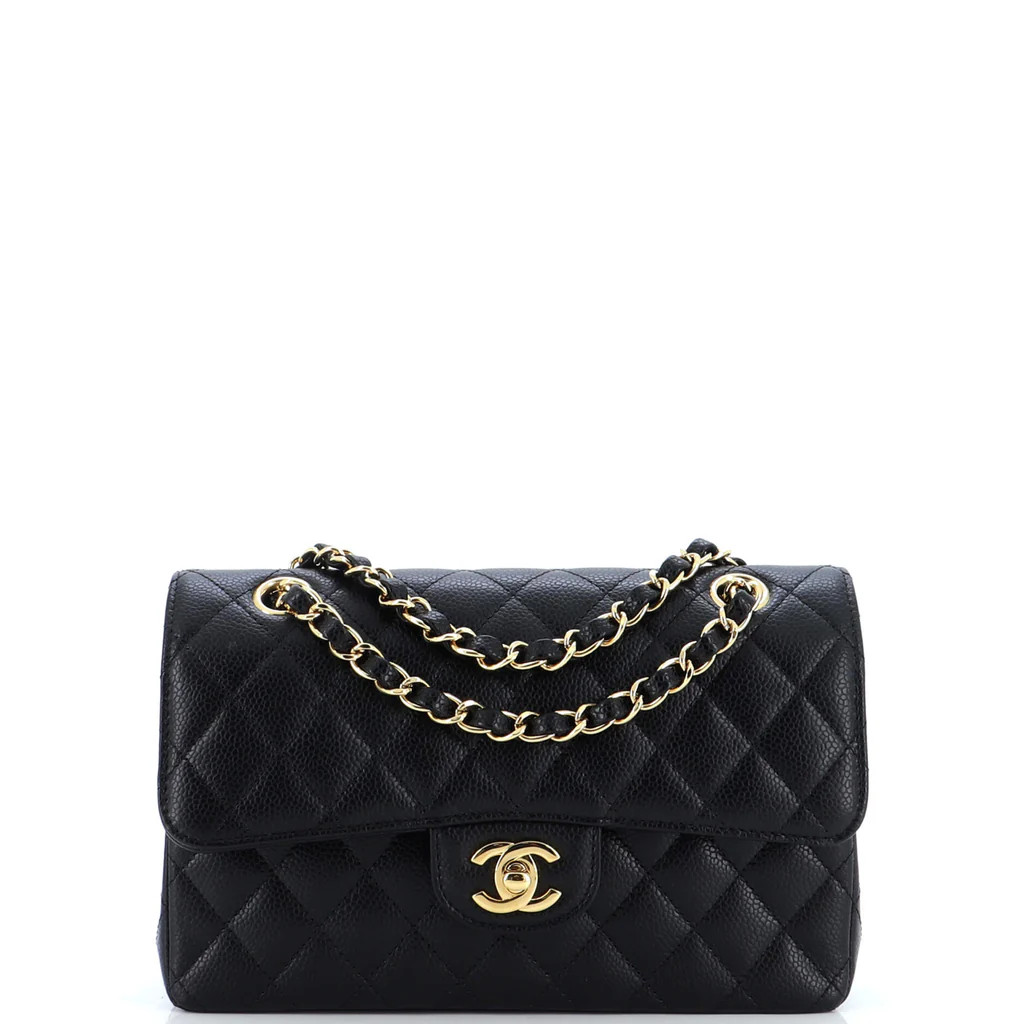 Classic Double Flap Bag Quilted Caviar Small | Rebag
