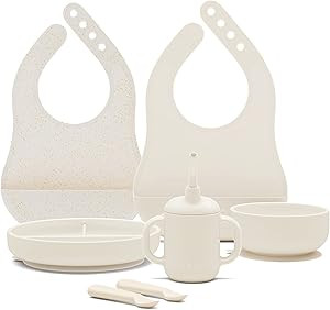 Lalo First Bites Silicone Baby Feeding Set - Baby Led Weaning Supplies - Non-Toxic Silicone - Inc... | Amazon (US)