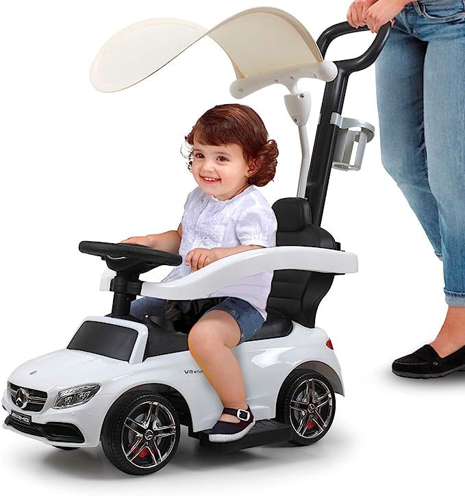 TOBBI White Mercedes Benz Kids Ride-on Push Car w/Music&Horn for Toddler | Amazon (US)
