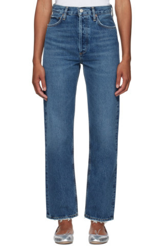 Blue 90's Pinch Waist Jeans | SSENSE