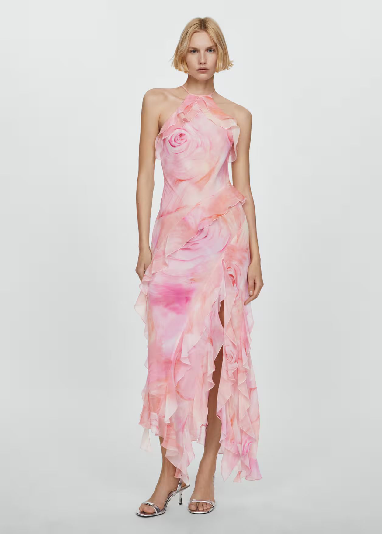 Ruffled floral print dress -  Women | Mango USA | MANGO (US)