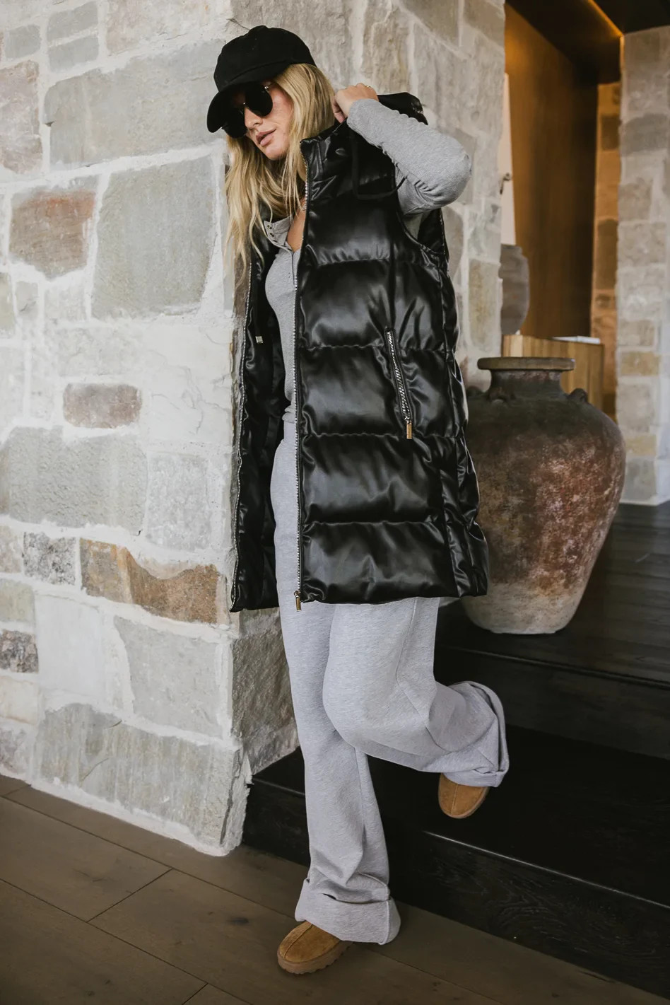Layla Puffer Vest in Black | Böhme US